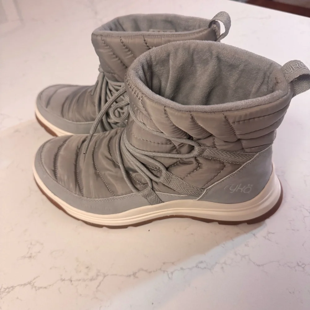 Ryka Highlight Winter Boots 10W Gray Faux Fur Lined Snow Boots